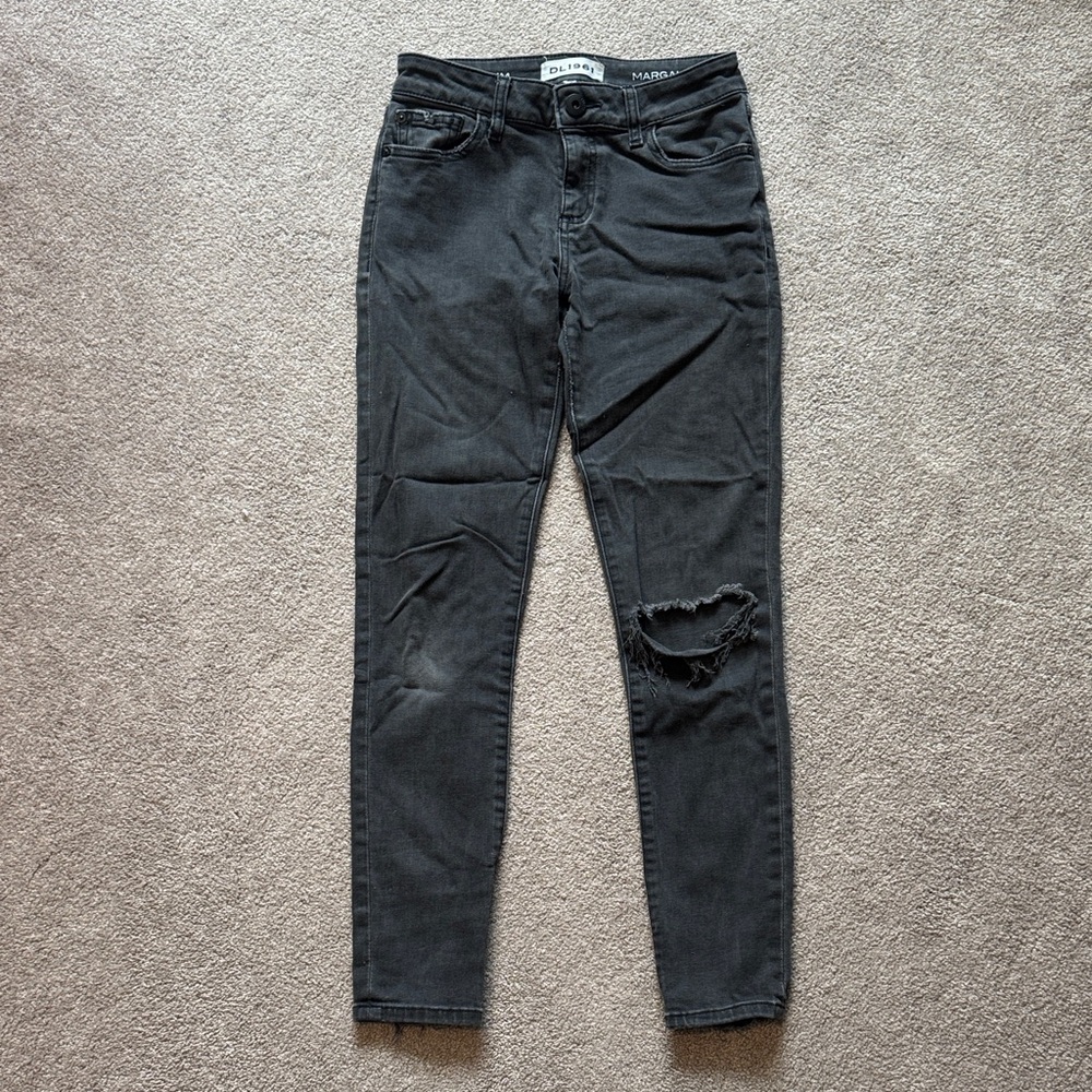 DL1961 Charcoal Distressed Skinny Jeans